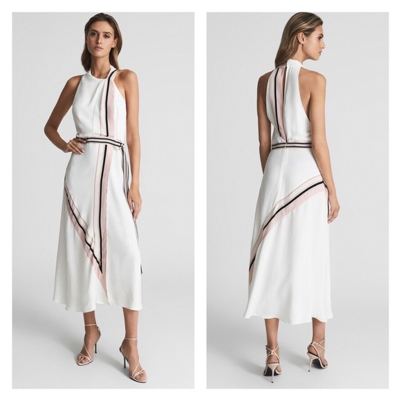 Reiss Dresses & Skirts - New! REISS Iris Striped Halter Midi Dress